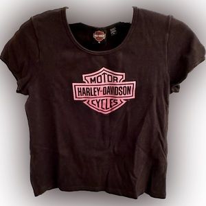 Vintage Harley-Davidson Ladies black heavy knit shirt